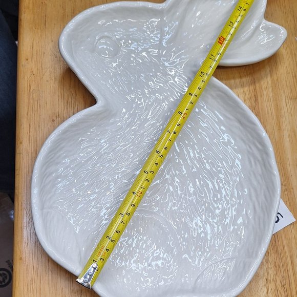 16" x 10" Stoneware Bunny Serving Platter White cream- Threshold™ - Picture 4 of 6